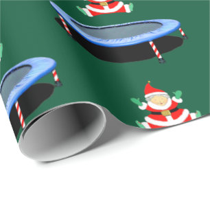 Cadeau Papier d'emballage de Noël de gymnastique sur tram