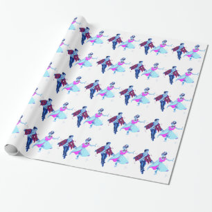 Cadeau Papier d'emballage de Noël de jupe de caniche
