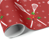 Cadeau Papier d'emballage de Noël de lacrosse (Coin rond)