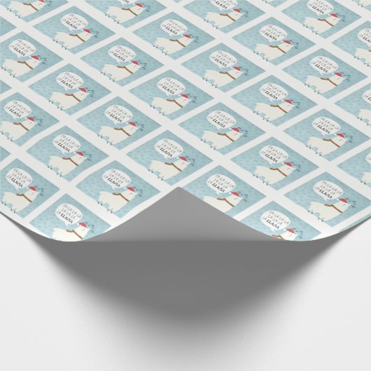 Cadeau Papier d'emballage de Noël de lama (Coin)