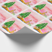 Cadeau Papier d'emballage de Noël de lévrier (a431) (Coin)