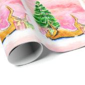 Cadeau Papier d'emballage de Noël de lévrier (a431) (Coin rond)