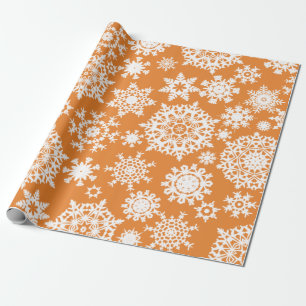 Cadeau Papier d'emballage de Noël de motif orange de