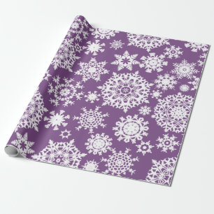 Cadeau Papier d'emballage de Noël de motif pourpre de