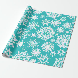 Cadeau Papier d'emballage de Noël de motif turquoise de
