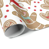 Cadeau Papier d'emballage de Noël de pain d'épice (Coin rond)