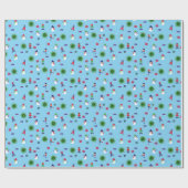 Cadeau Papier d'emballage de Noël de patinage de glace (Plat)