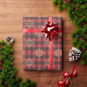 Cadeau Papier d'emballage de Noël de pays flocon de neige