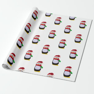 Cadeau Papier d'emballage de Noël de pingouins