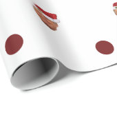 Cadeau Papier d'emballage de Noël de point de polka de (Coin rond)