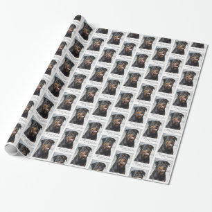 Cadeau Papier d'emballage de Noël de rottweiler