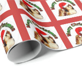 Cadeau Papier d'emballage de Noël de Shih Tzu (Coin rond)