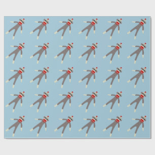 Cadeau Papier d'emballage de Noël de singe de chaussette