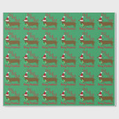 Cadeau Papier d'emballage de Noël de teckel (Plat)