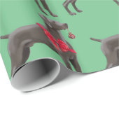 Cadeau Papier d'emballage de Noël de Weimaraner (Coin rond)