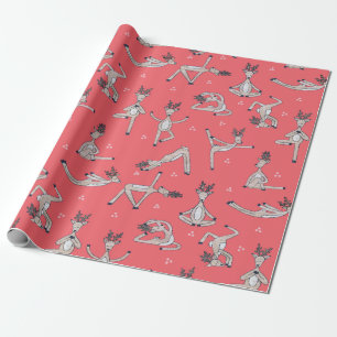 Cadeau Papier d'emballage de Noël de Yoga Deer
