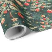 Cadeau Papier d'emballage de Noël décoré (Coin rond)