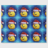 Cadeau Papier d'emballage de Noël d'Emoji (Plat)