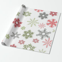 Papier d'emballage de Noël des flocons de neige co