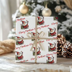 Cadeau Papier d'emballage de Noël dessin animé drôle et o