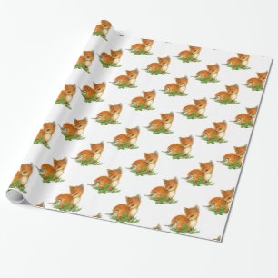Cadeau Papier d'emballage de Noël d'oiseau de houx de Fo
