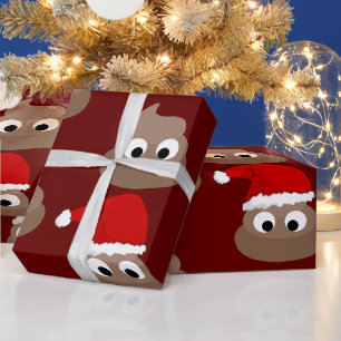 Cadeau Papier d'emballage de Noël drôle de caca