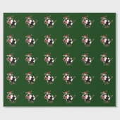 Cadeau Papier d'emballage de Noël drôle de vache (Plat)
