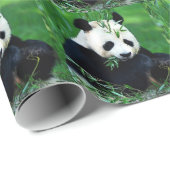Cadeau Papier d'emballage de Noël Eating Panda (Coin rond)