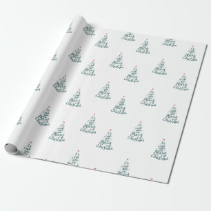 Cadeau Papier d'emballage de Noël écriture manuscrite