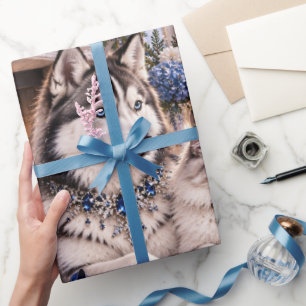 Cadeau Papier d'emballage de Noël en bois de luxe Midnigh
