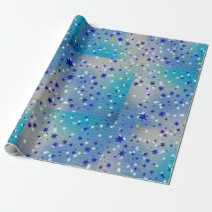 Cadeau Papier d'emballage de Noël étoile bleue