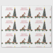 Cadeau papier d'emballage de Noël, faune (Plat)
