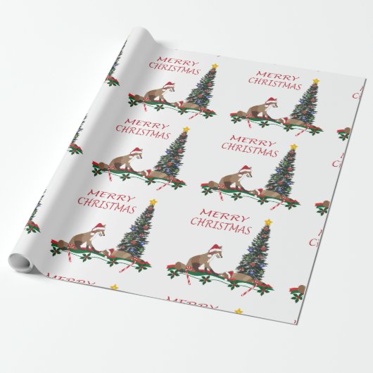 Cadeau papier d'emballage de Noël, faune (Déroulé)
