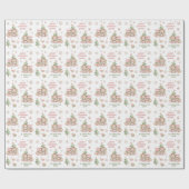 Cadeau Papier d'emballage de Noël Fille Nom Ours rose (Plat)