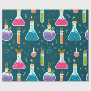 Cadeau Papier d'emballage de Noël Flacon de Chimie