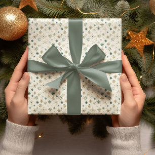 Cadeau Papier d'emballage de Noël flocon de neige élégant