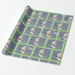 Cadeau Papier d'emballage de Noël Flying Santa