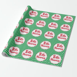 Cadeau Papier d'emballage de Noël Funny Bah Humbug