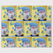 Cadeau Papier d'emballage de Noël Gnome & ferret (Plat)
