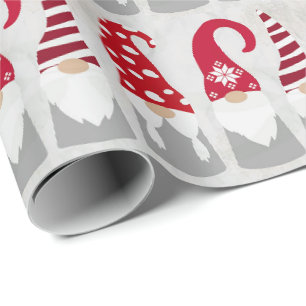 Cadeau Papier d'emballage de Noël - Gnomes en rangée