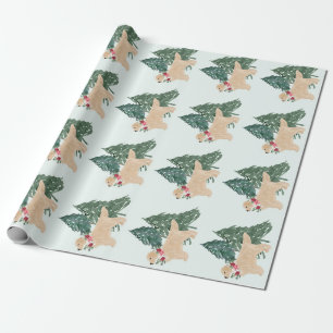Cadeau Papier d'emballage de Noël Golden Retriever