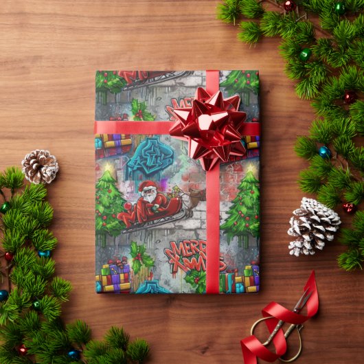 Cadeau Papier d'emballage de Noël graffiti (Cadeau de vacances)