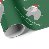 Cadeau Papier d'emballage de Noël gris d'éléphant pour (Coin rond)
