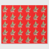 Cadeau Papier d'emballage de Noël Hérisson (Plat)