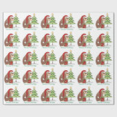 Cadeau Papier d'emballage de Noël Hérisson (Plat)