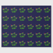 Cadeau Papier d'emballage de Noël heureux de grenouilles (Plat)