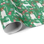 Cadeau Papier d'emballage de Noël Jack Russell Terrier (Coin rond)