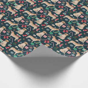 Cadeau Papier d'emballage de Noël jaune du Labrador