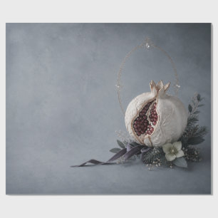 Cadeau Papier d'emballage de Noël Luxe Grenade Ardoise