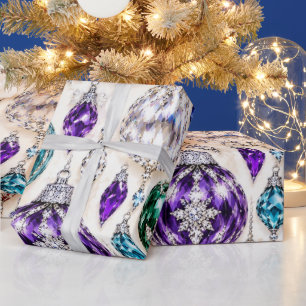 Cadeau Papier d'emballage de Noël Luxueux Perles de Verre